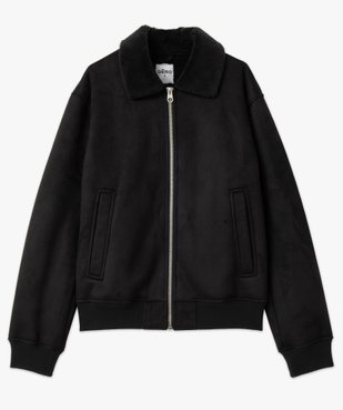 Blouson homme en suédine avec doublure chaude vue4 - GEMO (HOMME) - GEMO