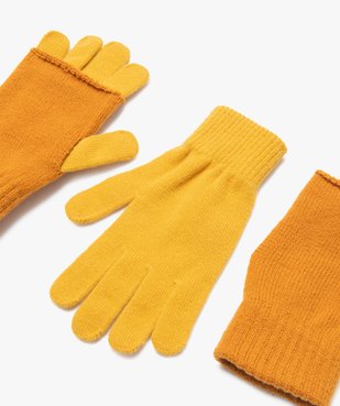 Gants femme avec mitaine 3-en-1 vue2 - GEMO (ACCESS) - GEMO
