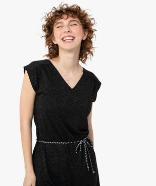 Robe femme sans manches en maille pailletée vue2 - GEMO(FEMME PAP) - GEMO