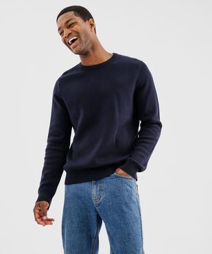 Pull Homme Vintage En Tricot Torsadé - Col Rond, Coupe Oversized - Mélange Coton - Style Décontracté