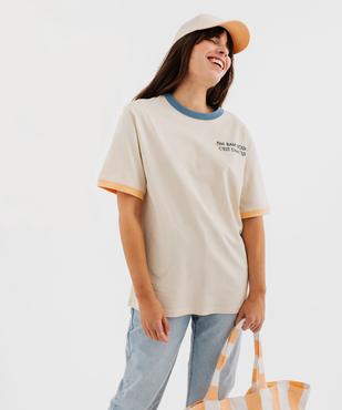Tee-shirt manches courtes avec message amour mixte - Gémo X Maëva vue3 - GEMO 4G FEMME - GEMO