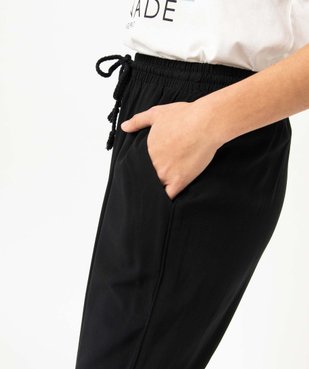 Pantalon femme en viscose fluide avec ceinture élastique vue2 - GEMO(FEMME PAP) - GEMO