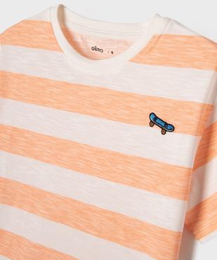 T-shirt rayé à manches courtes garçon vue6 - GEMO (ENFANT) - GEMO