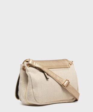 Sac besace en cuir imitation grainé et tissu pailleté femme vue2 - GEMO (ACCESS) - GEMO