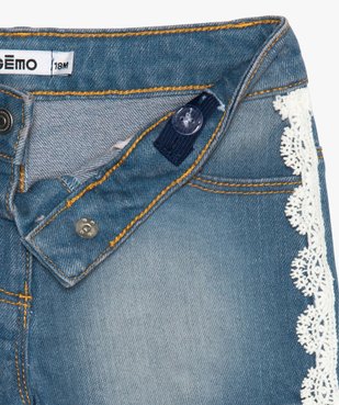 Short bébé fille en denim à broderies vue2 - GEMO(BEBE DEBT) - GEMO