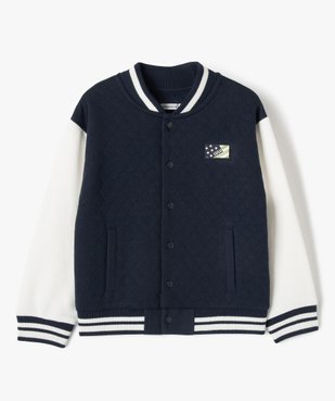 Sweat bicolore esprit teddy avec devant matelassé garçon - LuluCastagnette vue2 - LULUCASTAGNETTE - GEMO