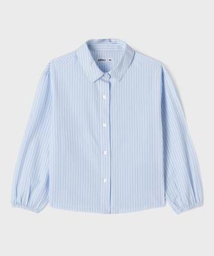Chemise rayée avec manches resserrées aux poignets fille vue1 - GEMO (ENFANT) - GEMO