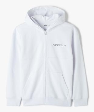 Sweat garçon zippé bimatière à capuche vue1 - GEMO (JUNIOR) - GEMO