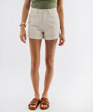 Short en toile denim coupe mom femme vue1 - GEMO 4G FEMME - GEMO