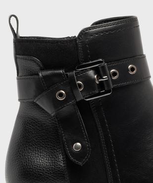 Boots femme à zip et détails suédés avec bride fantaisie  vue13 - GEMO (CASUAL) - GEMO