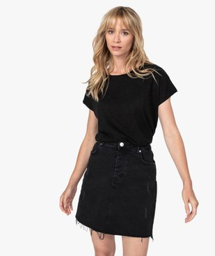 Tee-shirt femme large à manches ultra courtes vue1 - GEMO(FEMME PAP) - GEMO
