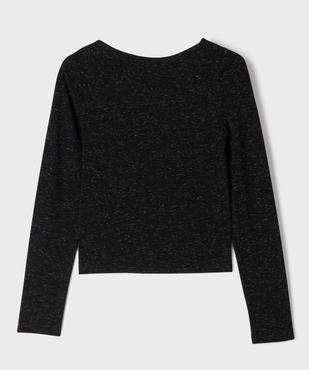 Tee-shirt manches longues à col froncé fantaisie fille vue3 - GEMO (JUNIOR) - GEMO