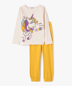 Pyjama fille avec motif licorne et paillettes vue1 - GEMO (ENFANT) - GEMO