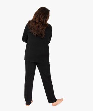 Pyjama femme grande taille deux pièces : chemise et pantalon vue3 - GEMO(HOMWR FEM) - GEMO