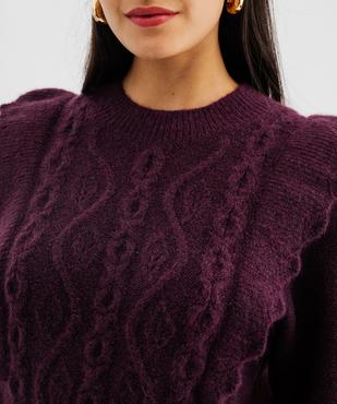 Pull à torsades et volants femme vue2 - GEMO(FEMME PAP) - GEMO