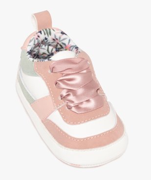 Chaussons de naissance bébé fille baskets avec lacets foulard satinés - LuluCastagnette vue5 - LULUCASTAGNETTE - GEMO
