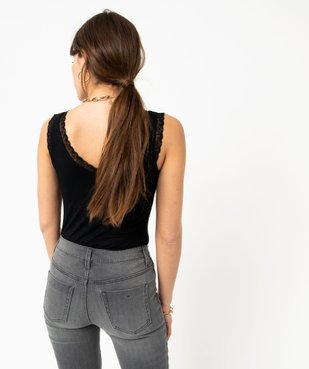 Débardeur avec col V en dentelle femme vue3 - GEMO 4G FEMME - GEMO