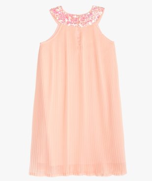 Robe fille plissée à col américain en sequins vue3 - GEMO (ENFANT) - GEMO