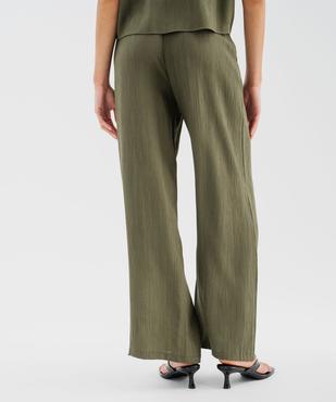 Pantalon large et fluide en viscose froissée femme vue3 - GEMO 4G FEMME - GEMO