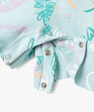 Combishort sans manches en jersey de coton imprimé bébé fille vue3 - GEMO 4G BEBE - GEMO