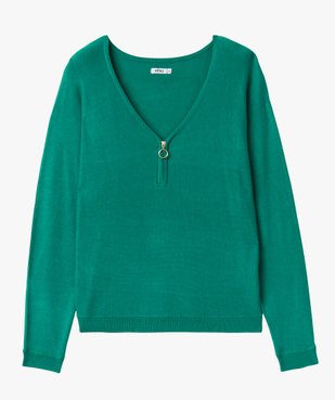 Pull fin à col V zippé manches chauve-souris femme vue4 - GEMO 4G FEMME - GEMO