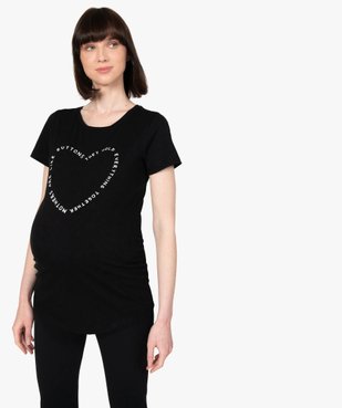 Tee-shirt de grossesse avec inscription en forme de cœur  vue1 - GEMO (MATER) - GEMO