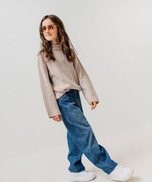 Jean mum taille haute fille vue1 - GEMO 4G FILLE - GEMO