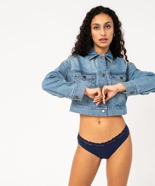 Culotte en coton stretch avec ceinture dentelle femme (lot de 2) vue1 - GEMO 4G FEMME - GEMO