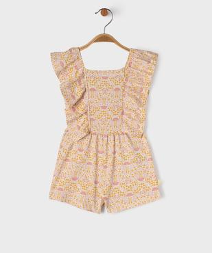 Combishort imprimé à volants bébé fille - LuluCastagnette vue1 - LULUCASTAGNETTE - GEMO