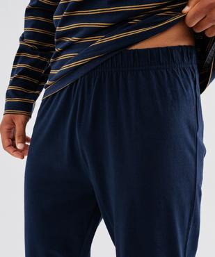 Pyjama en jersey de coton avec haut rayé homme vue4 - GEMO 4G HOMME - GEMO
