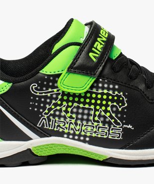 Baskets basses garçon à lacets élastiques et scratch - Airness vue6 - AIRNESS - GEMO
