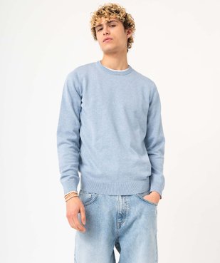 Pull à col rond en coton homme vue3 - GEMO (HOMME) - GEMO