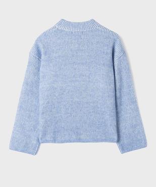 Pull loose en maille côtelée bicolore col cheminée fille vue4 - GEMO (JUNIOR) - GEMO