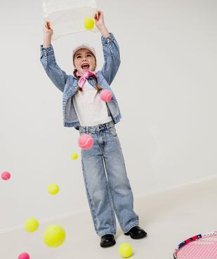 Veste en jean légère coupe droite fille vue4 - GEMO (ENFANT) - GEMO