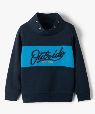 Sweat garçon avec inscription brodée en relief et col châle vue2 - GEMO (ENFANT) - GEMO