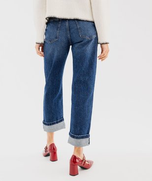 Jean cropped straight taille normale en denim stretch femme vue3 - GEMO 4G FEMME - GEMO