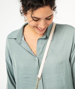 Chemise à manches longues en matière satinée femme vue2 - GEMO(FEMME PAP) - GEMO