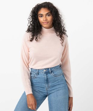 Pull femme à col montant en maille fine vue1 - GEMO(FEMME PAP) - GEMO