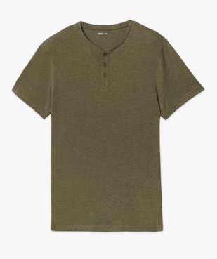 Tee-shirt homme col tunisien à manches courtes vue4 - GEMO (HOMME) - GEMO