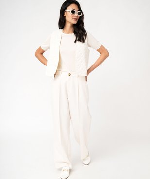 Gilet sans manches matelassage fantaisie porté ouvert femme vue5 - GEMO(FEMME PAP) - GEMO