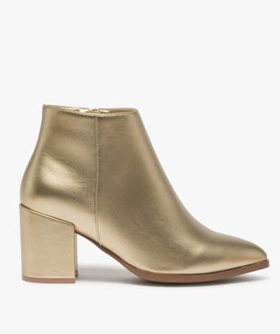 Boots femme à talon unis tige métallisée vue1 - GEMO(URBAIN) - GEMO