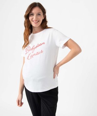 Tee-shirt de maternité compatible allaitement avec motif  vue1 - GEMO (MATER) - GEMO