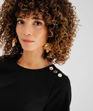 Robe courte à manches courtes et boutons fantaisie femme vue2 - GEMO(FEMME PAP) - GEMO