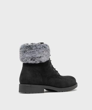 Boots fourrées à lacets, semelle crantée et col fantaisie femme vue4 - VALENTINA BALDA - GEMO