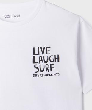 Tee-shirt manches courtes coupe oversize motif surf garçon vue2 - GEMO 4G GARCON - GEMO