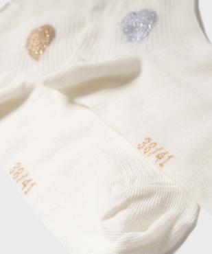 Chaussettes tige courte côtelée à finition roulotté femme (lot de 2) vue2 - GEMO(HOMWR FEM) - GEMO