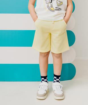Bermuda en maille French Terry avec ceinture ajustable garçon vue1 - GEMO 4G GARCON - GEMO