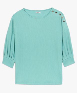 Tee-shirt femme à manches ¾ et boutons sur l’épaule vue4 - GEMO(FEMME PAP) - GEMO