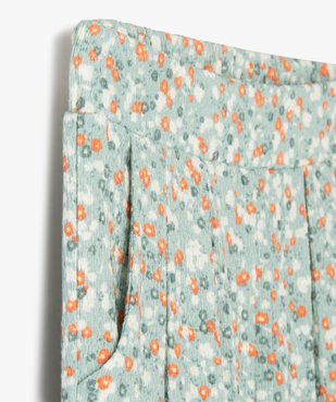 Pantalon fille large en maille gaufrée fleurie vue3 - GEMO (ENFANT) - GEMO