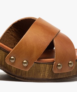 Sandales femme unies à talon imitation bois vue6 - GEMO(URBAIN) - GEMO